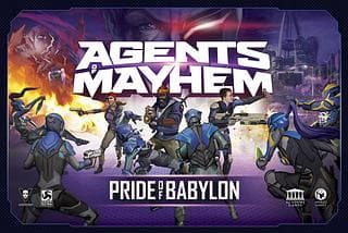 Portada juego de mesa Agents of Mayhem: Pride of Babylon