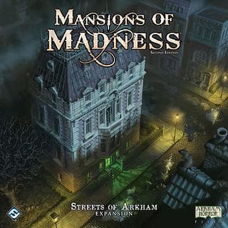 Portada juego de mesa Las Mansiones de la Locura: Segunda Edición – Calles de Arkham: Expansión