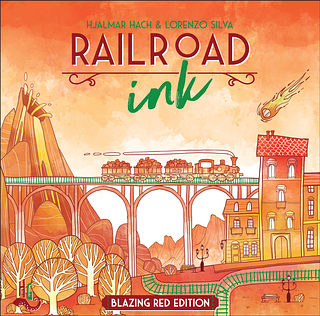 Portada juego de mesa Railroad Ink: Edición rojo abrasador