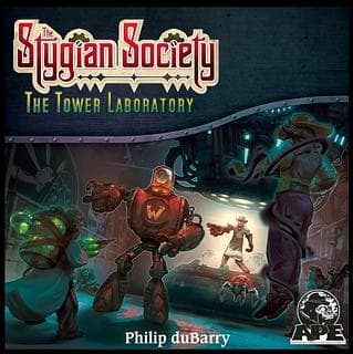 Portada juego de mesa The Stygian Society: The Tower Laboratory