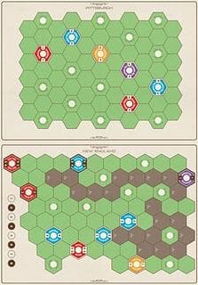 Portada juego de mesa Age of Steam Deluxe Expansion: New England/Pittsburgh & Switzerland Maps