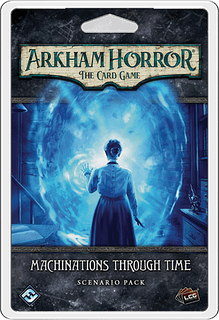 Portada juego de mesa Arkham Horror: El Juego de Cartas – Maquinaciones por el Tiempo: Pack de Escenario